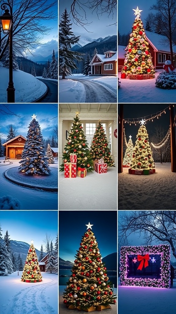 Aesthetic Christmas Backgrounds for iPhone Aesthetic Christmas backgrounds featuring snowy scenes, Christmas trees, and holiday lights.